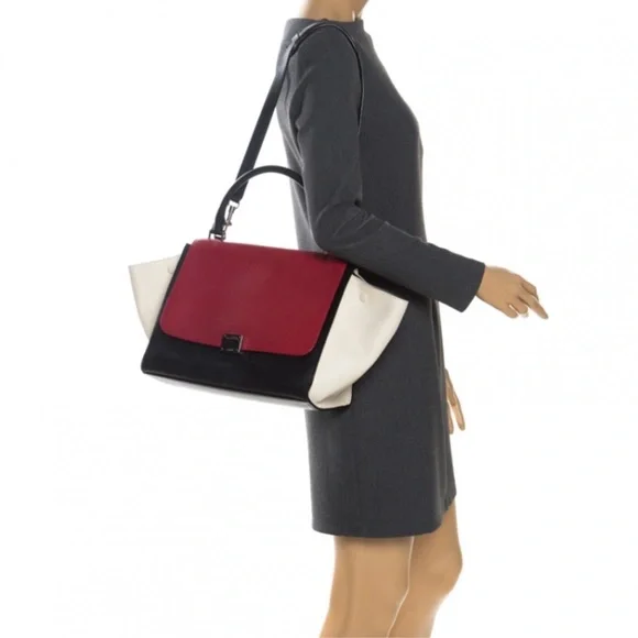 Celine Tricolor Leather Medium Trapeze Bag - Picture 1 of 16